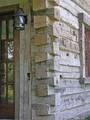 Hand-Hewn Timbers Stacked with Dove-Tail Joints Hand-Hewn Timbers Stacked with Dove-Tail Joints